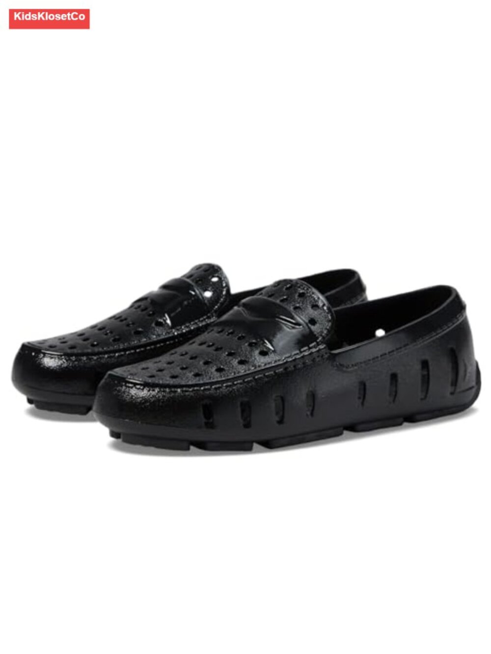 Kids Lightweight Faux Leather Loafer Shoes Cushioned Water Resistant